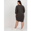Dámske tmave-khaki šaty - tunika plus size kód produktu RV-TU-7505.15