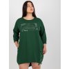 Dámske tmavo-zelene šaty - tunika plus size kód produktu RV-TU-7505.15