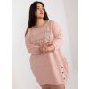 Dámske svetlo-ružove šaty - tunika plus size kód produktu RV-TU-7505.15