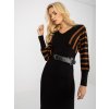 Dámske čierne šaty pletene dizajnove kód produktu TW-SK-BE-1540.22