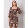 Dámske tmavo-hnede šaty s podtlačeným vzorom kód produktu TW-SK-BI-H3748.22X