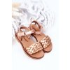 Dětské Pletené Sandály Růžové Zlato Bailly