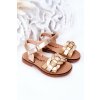 Detské Sandále s hadím vzorem zlaté baxlee / 282-C GOLD (Veľkosť 23)