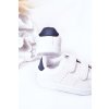 Detské tenisky se suchým zipsom bíle-tmavo modré california / 805-B WHITE/NAVY (Veľkosť 35)