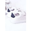 Detské tenisky se suchým zipsom bíle-tmavo modré california / 805-B WHITE/NAVY (Veľkosť 35)