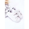 Detské tenisky se suchým zipsom bíle-tmavo modré california / 805-B WHITE/NAVY (Veľkosť 35)
