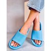 Modré dámske gumové šľapky na bežné nosenie s otvorenou špičkou, kód produktu V8300