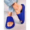 Dámske modré gumové šľapky na bežné nosenie s otvorenou špičkou, kód produktu V8300