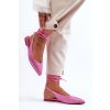 Dámske baleríny s kamínky zdobené ružové jange / 6140 PINK (Veľkosť 37)