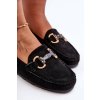 Kožené Dámske mokasíny s ozdobou čierne dionira / 9027 BLACK (Veľkosť 36)