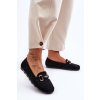 Kožené Dámske mokasíny s ozdobou čierne dionira / 9027 BLACK (Veľkosť 36)