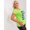 Dámska blúzka plus size limetková-zelená RV-BZ-8969.92P