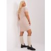 Dámske béžove šaty - tunika plus size kód produktu RV-TU-8862.69P