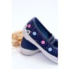 Detské tmavo modré šľapky s rovnou podrážkou, textilné, kód produktu 116X316 NAVY