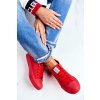 Červené dámske tenisky z eko kože na šnúrovanie, kód produktu DD2R4032 RED