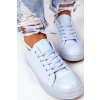 Modré dámske tenisky na šnúrovanie s textilným vnútorným materiálom a vonkajškom, kód obuvi 9SP30-1141 BLUE