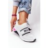 Biele dámske tenisky Big Star s textilným zvrškom a platformovým podpätkom, kód produktu HH274538 WHITE