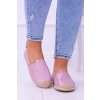 Ružové dámske espadrilky s trblietkami na rovnej podrážke, textil, kód produktu 2870-1 PINK