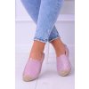 Ružové dámske espadrilky s trblietkami na rovnej podrážke, textil, kód produktu 2870-1 PINK