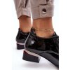 Čierne dámske poltopánky z eko kože na rovnej podrážke, kód produktu 58160 BK PT CZARNY LAKIER