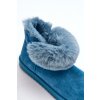 Tmavomodré dámske snehule z eko semišu s hrubou kožušinou na platforme, kód produktu VL200P BLUE