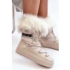 Dámske béžové snehule s hrubou podrážkou a teplou zateplenou vložkou, kód obuvi NB605