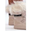 Dámske béžové snehule s hrubou podrážkou a teplou zateplenou vložkou, kód obuvi NB605