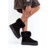 Čierne dámske snehule z eko semišu s hrejivou kožušinou, kód produktu VL215P BLACK