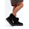 Čierne dámske snehule z eko semišu s hrejivou kožušinou, kód produktu VL215P BLACK