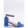 Dámske modré lodičky na stĺpovom podpätku, kód produktu 34673-B