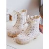 Detské členkové topánky  béžové kód obuvi 2322-1A/2A/3A BEIGE (Veľkosť 35)