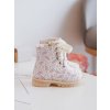 Detské členkové topánky  béžové kód obuvi 2322-1A/2A/3A BEIGE (Veľkosť 35)