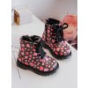 Dolida Ocieplané Dětské Botky Na Zip Černá-Růžová (Veľkosť 19)