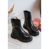 Detské členkové topánky  čierne kód obuvi 7301-2A/3A BLACK (Veľkosť 33)