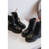 Detské členkové topánky  čierne kód obuvi 7301-2A/3A BLACK (Veľkosť 33)