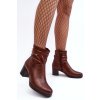 Dámské zvlněné botky na sloupu hnědé Liriam (Veľkosť 37)