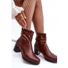 Dámské zvlněné botky na sloupu hnědé Liriam (Veľkosť 37)
