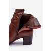 Dámské zvlněné botky na sloupu hnědé Liriam (Veľkosť 37)