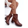 Dámské zvlněné botky na sloupu hnědé Liriam (Veľkosť 37)