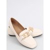 Béžové dámske elegantné mokasíny z eko kože s hranatou špičkou, kód produktu GO-26