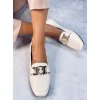 Béžové dámske elegantné mokasíny z eko kože s hranatou špičkou, kód produktu GO-26