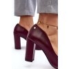 Červené dámske kožené lodičky s stĺpovým podpätkom Lewski Shoes, kód produktu 2624/228