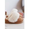 Detské papuče s kožušinou birasta / 2017-2B/3B CAMEL (Veľkosť 26)