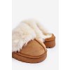 Detské papuče s kožušinou birasta / 2017-2B/3B CAMEL (Veľkosť 26)