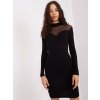 Dámske čierne šaty vypasované kód produktu RV-SK-9216.06P