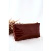 Hnedá dámska kozmetická taška s motívom z eko kože, kód CSM0070-017 BROWN