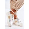 Biele dámske tenisky s textílnym zvrškom a gumovou podrážkou, kód produktu JJ274480 WHT