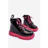 Ocieplane Lakierované Botky Dětské Big Star MM374148 Černá-Růžová (Veľkosť 30)