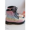 Detské brokatové botky ocenené suwakiem multikolor saussa / 20323-1C/2C/3C RAINBOW (Veľkosť 19)