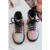 Detské brokatové botky ocenené suwakiem multikolor saussa / 20323-1C/2C/3C RAINBOW (Veľkosť 19)